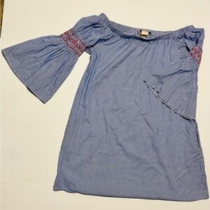 Anthropologie Flying Tomato Blue and White Striped Dress